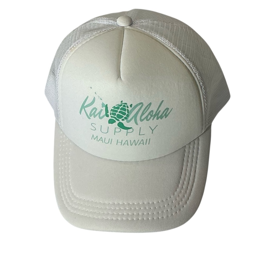 Kai Aloha Sea Turtle NWOT 6 Panel Snap Back white Hat